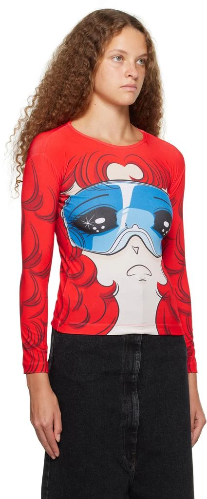 商品pushBUTTON|SSENSE Exclusive Red Goggles Girl Long Sleeve T-Shirt,价格¥795,第2张图片详细描述
