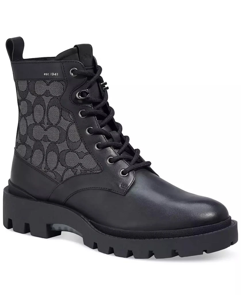 商品Coach|Men's CitySole Leather and Signature Jacquard Boot,价格¥1233,第1张图片