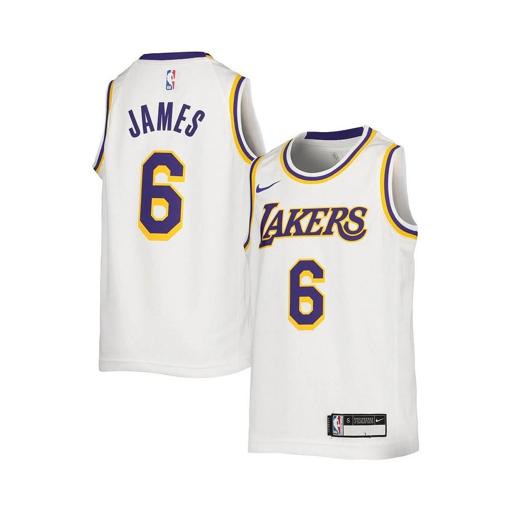 商品NIKE|Youth Boys LeBron James White Los Angeles Lakers 2020/21 Swingman Jersey - Association Edition,价格¥630,第2张图片详细描述