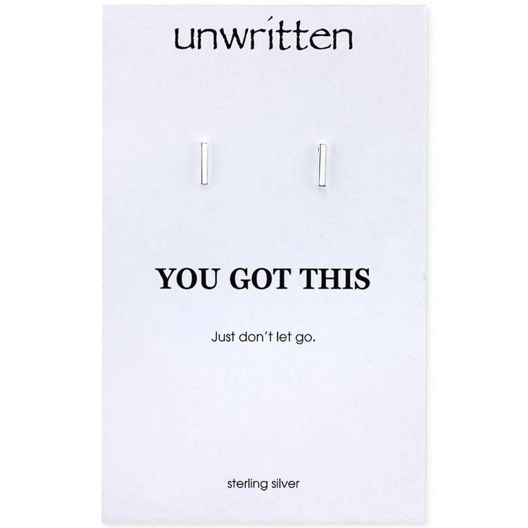 商品Unwritten|Bar Stud Earrings in Sterling Silver,价格¥94,第3张图片详细描述