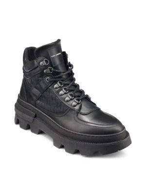 商品Karl Lagerfeld Paris|Logo Leather Trim Boots,价格�¥895,第2张图片详细描述