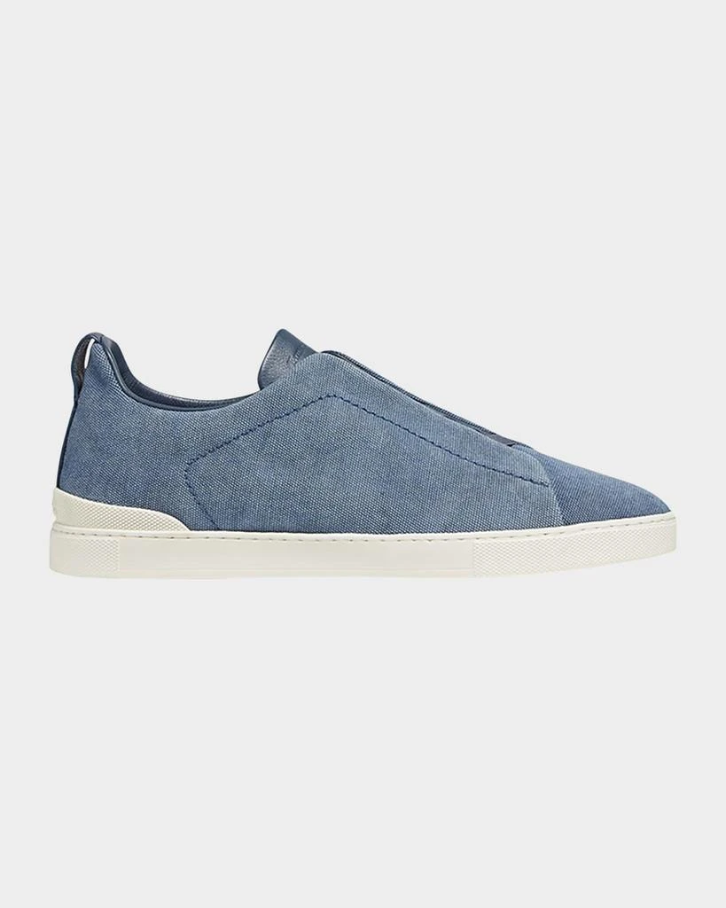 商品Zegna|Men's Canvas Slip-On Low-Top Sneakers,价格¥4901,第1张图片
