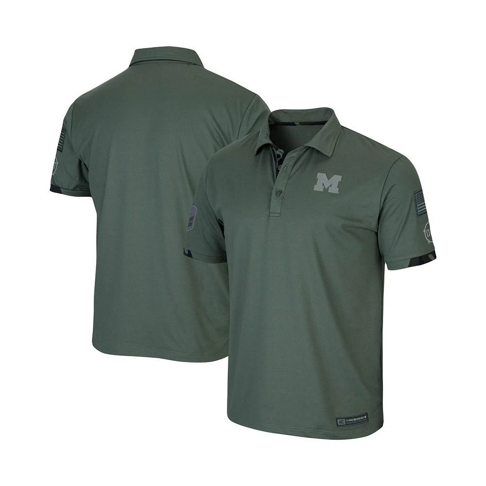 商品Colosseum|Men's Green Michigan Wolverines OHT Military-Inspired Appreciation Echo Polo Shirt,价格¥376,第1张图片