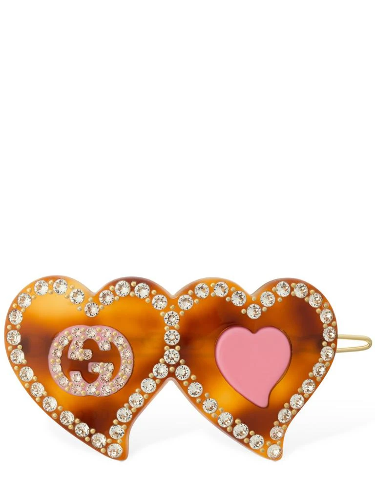 商品Gucci|Gg & Hearts Resin Hair Clip,价格¥3978,第1张图片