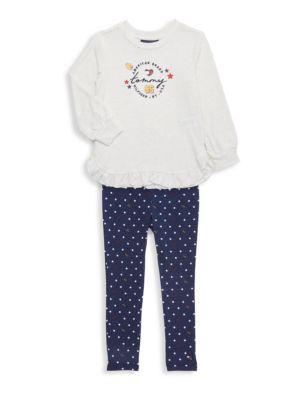 Little Girl’s 2-Piece Sweatshirt & Leggings Set商品第1张图片规格展示