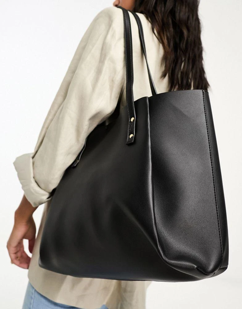 商品ASOS|ASOS DESIGN tote bag with removeable laptop compartment in black,价格¥290,第1张图片