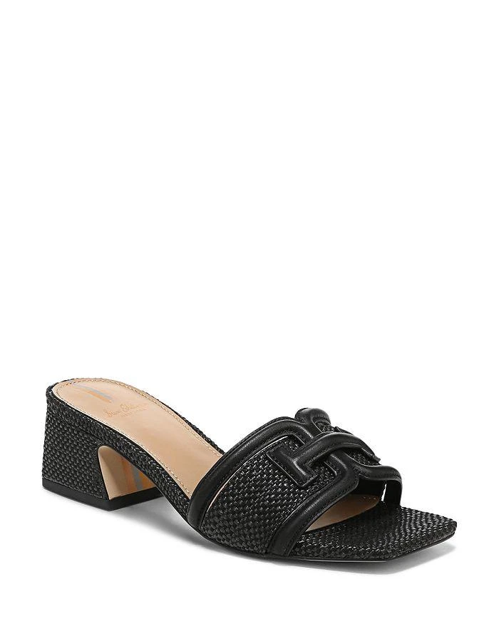 商品Sam Edelman|Women's Waylon Square Toe Logo Block Heel Sandals,价格¥983,第1张图片