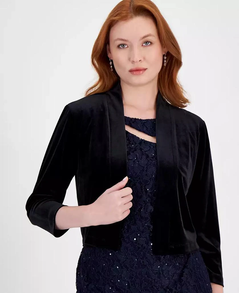 商品Connected|Women's Velvet 3/4-Sleeve Shrug Jacket,价格¥292,第3张图片详细描述