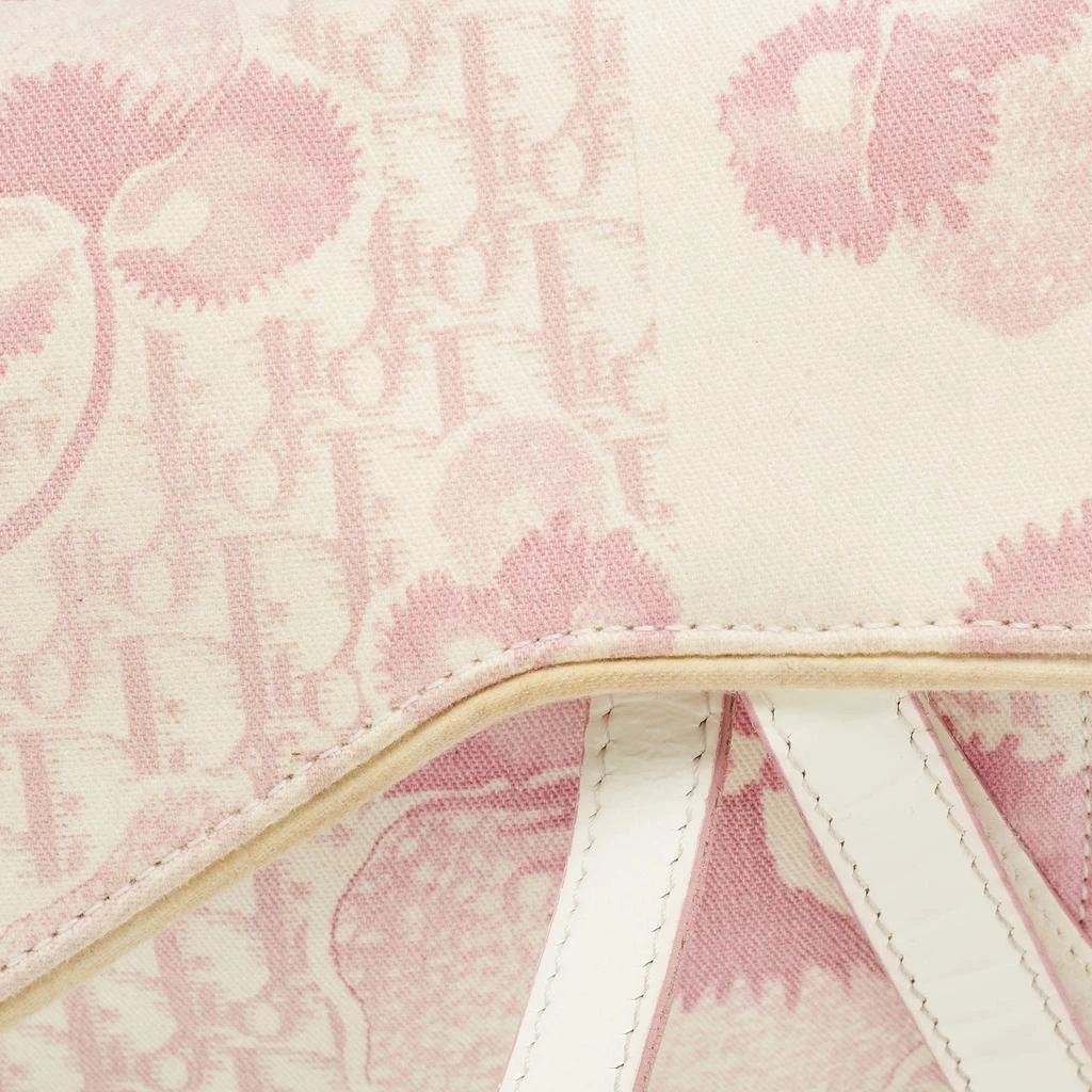 商品[二手商品] Dior|Dior Dark Pink/White Printed Canvas and Patent Leather Saddle Bag,价格¥13061,第5张图片详细描述