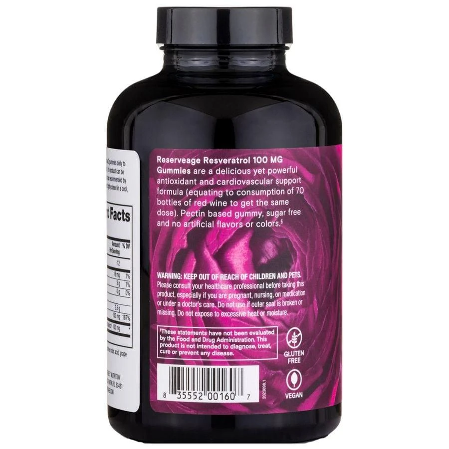 商品Reserveage Beauty|Resveratrol Gummies 100 mg Grape,价格¥185,第3张图片详细描述