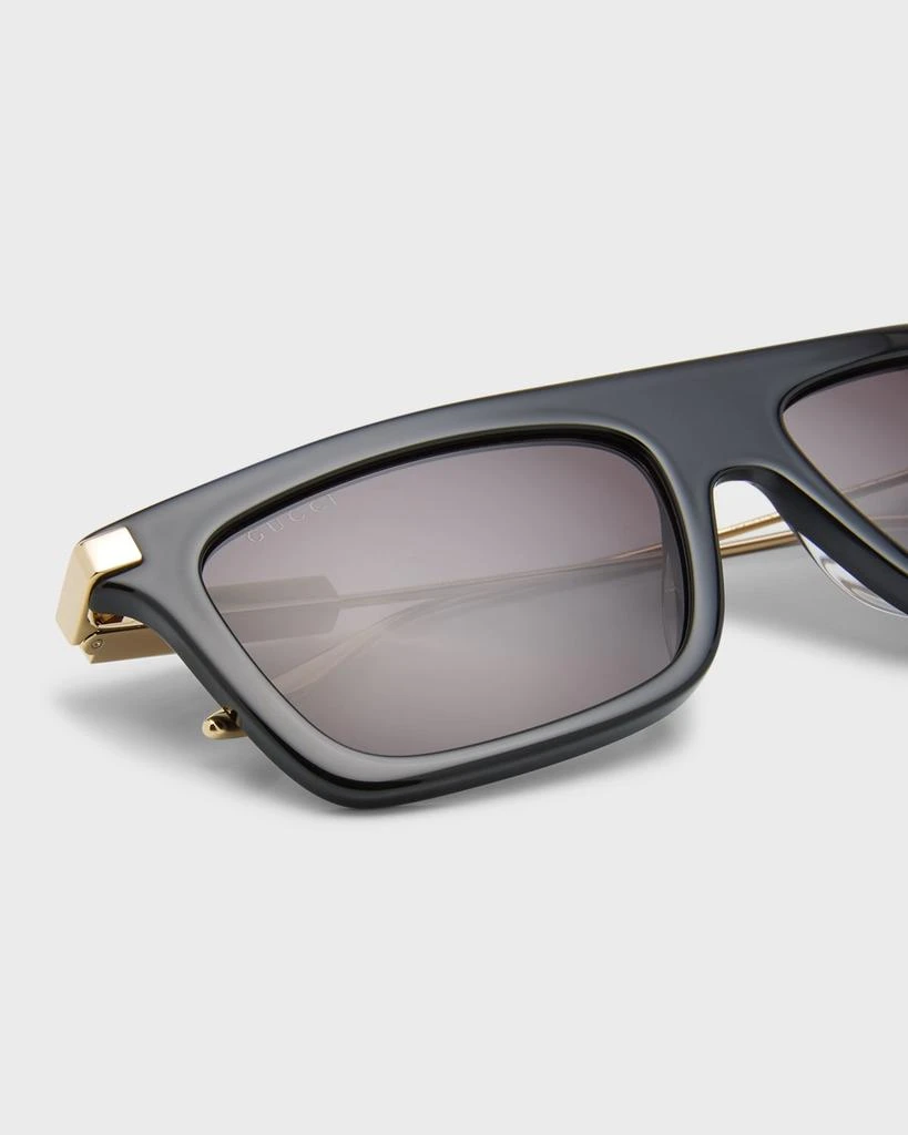 商品Gucci|Men's GG1437Sm Acetate Rectangle Sunglasses,价格¥2592,第5张图片详细描述