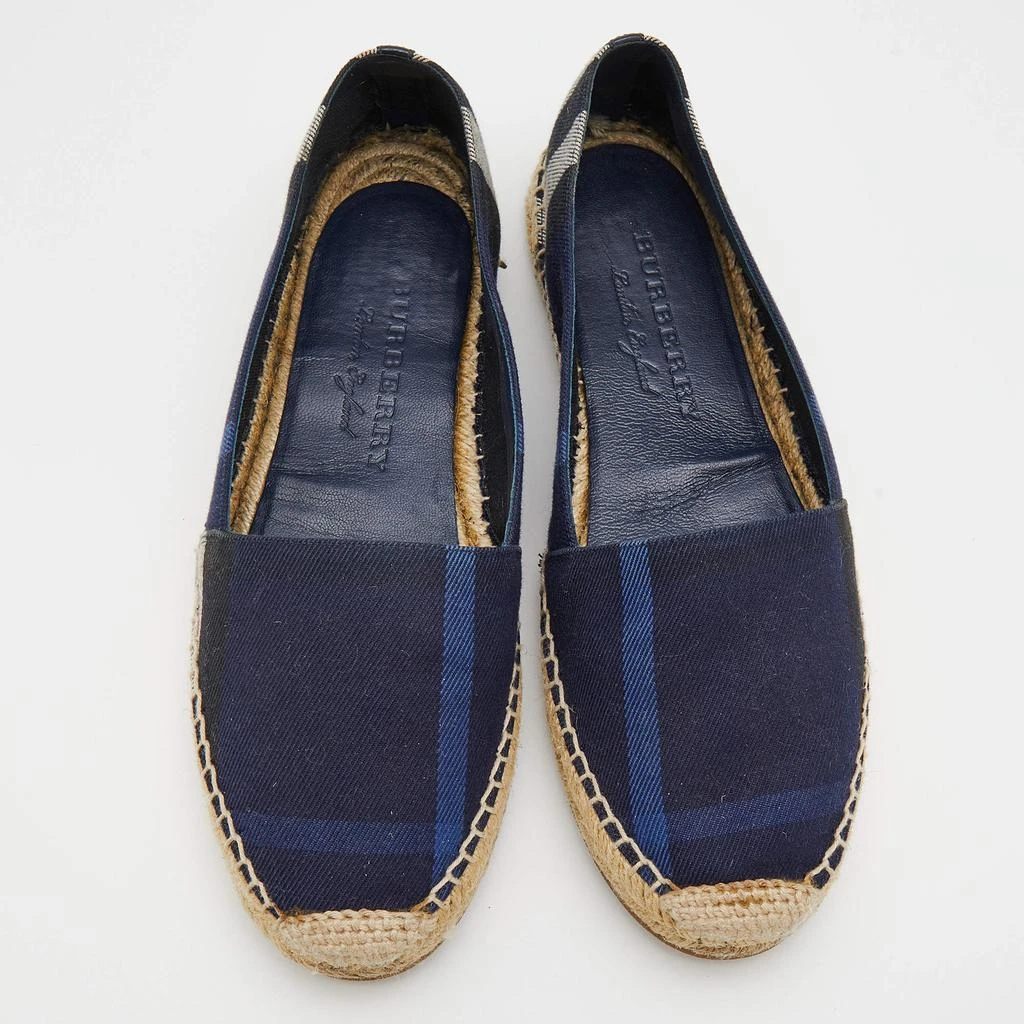 商品[二手商品] Burberry|Burberry Navy Blue House Check Canvas Espadrilles Flats Size 38,价格¥1206,第3张图片详细描述