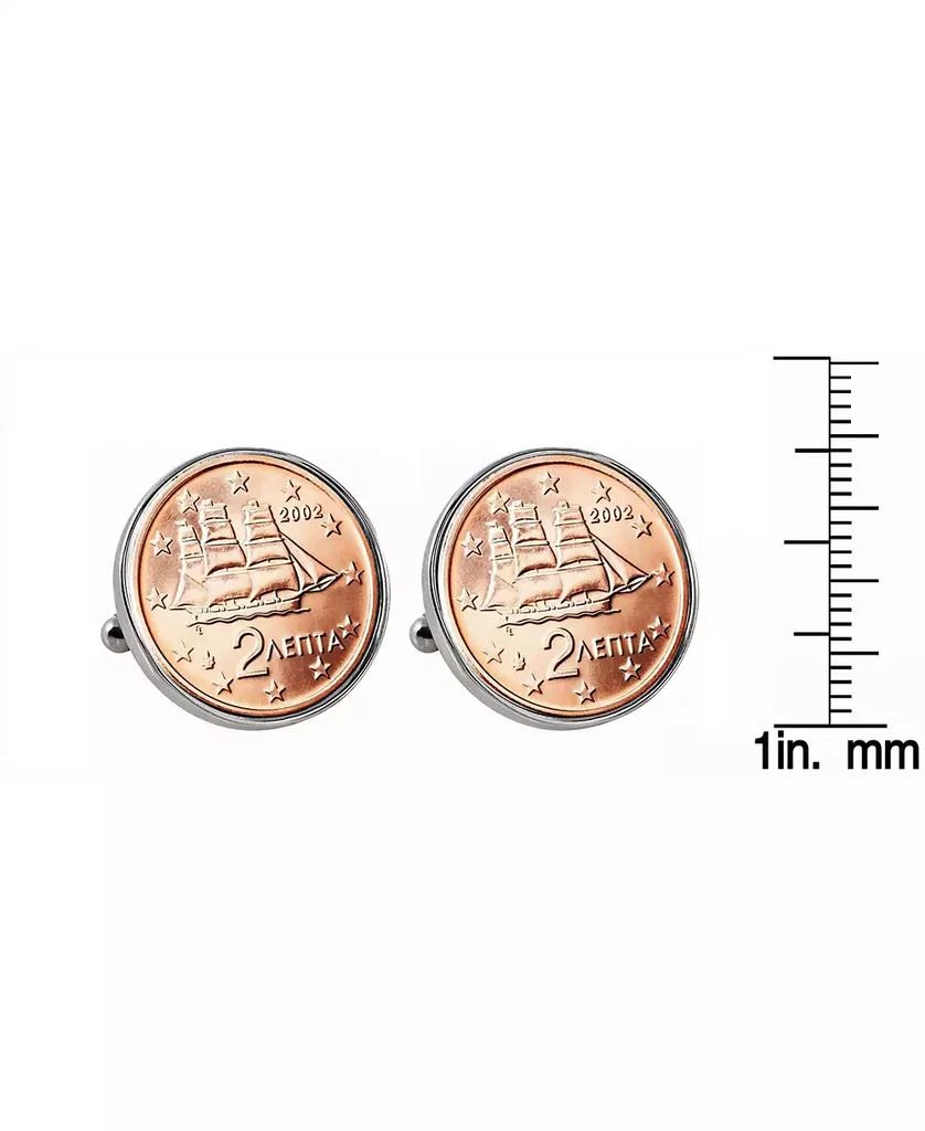 商品American Coin Treasures|Greek 2-Euro Coin Cufflinks,价格¥228,第2张图片详细描述