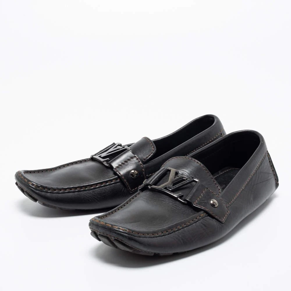 商品[二手商品] Louis Vuitton|Louis Vuitton Black Leather Monte Carlo Loafers Size 42.5,价格¥2936,第2张图片详细描述