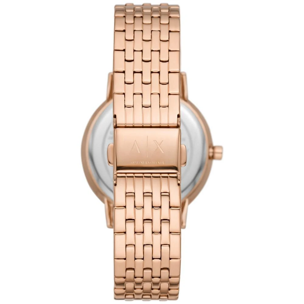 商品Armani Exchange|Women's Three-Hand Rose Gold-Tone Stainless Steel Bracelet Watch, 36mm,价格¥1271,第3张图片详细描述