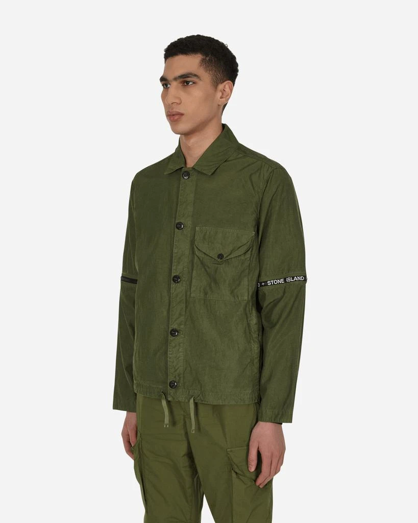 商品Stone Island|Cupro Nylon-TC Overshirt Green,价格¥2146,第2张图片详细描述