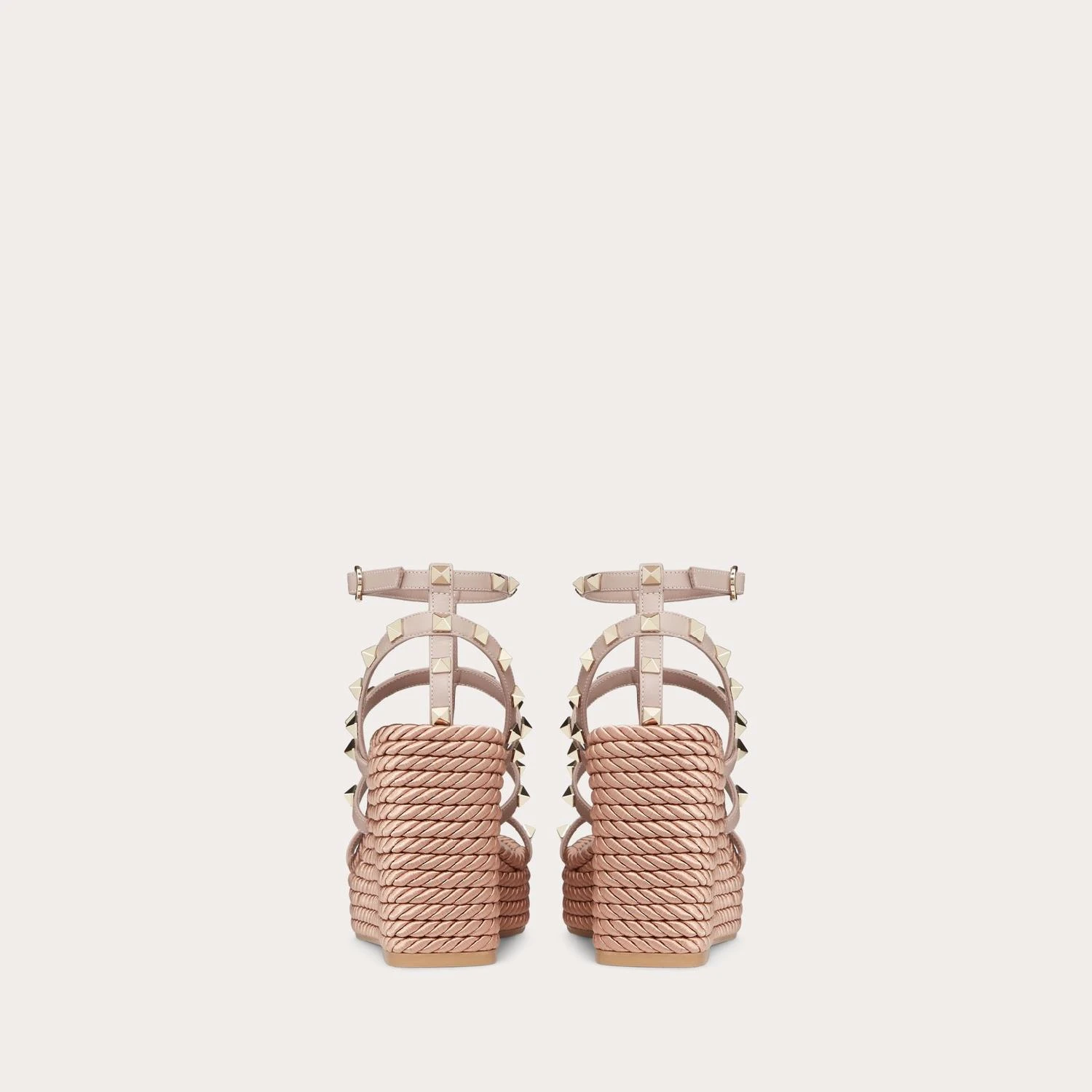 【预售】 华伦天奴 25春夏 女士 坡跟鞋 SANDALES COMPENSÉES ROCKSTUD À BRIDES EN VEAU. TALON : 95 MM 4W2S0F95BAE_P45  商品