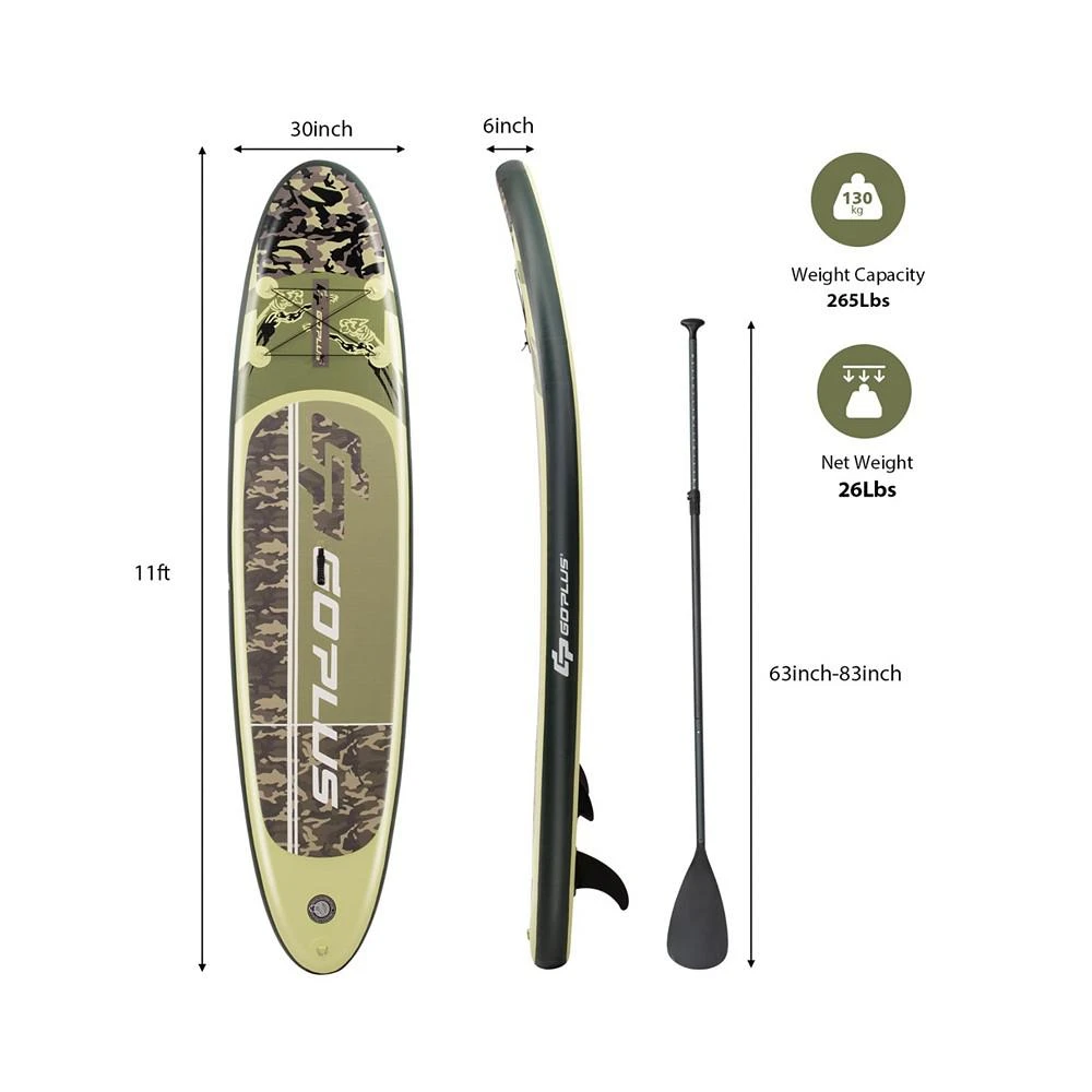 商品Costway|1PCS 11' Inflatable Stand Up Paddle Board Surfboard,价格¥1518,第2张图片详细描述