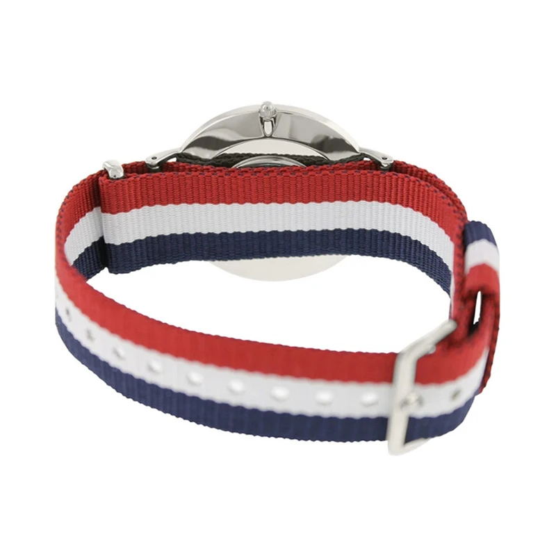 Daniel Wellington 丹尼尔惠灵顿 蓝白红拼色表带不锈钢表盘男士手表 0203DW 商品