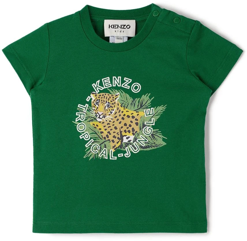 商品Kenzo|Baby Green & Beige T-Shirt & Shorts Set,价格¥841,第2张图片详细描述