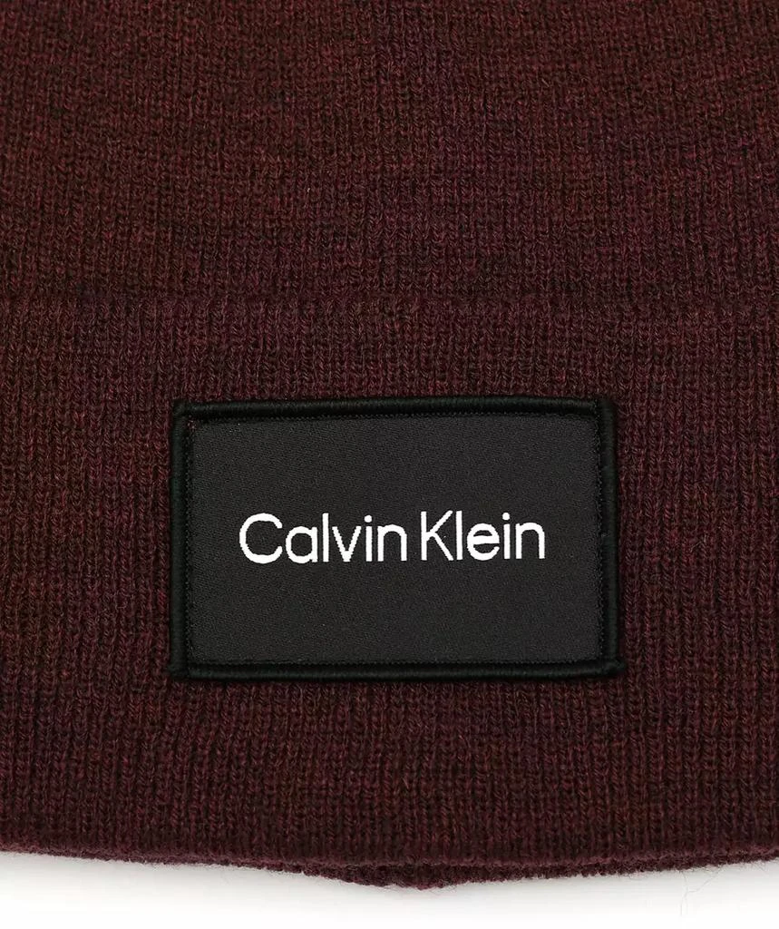 商品Calvin Klein|Men's Woven Logo Patch Beanie,价格¥359,第4张图片详细描述