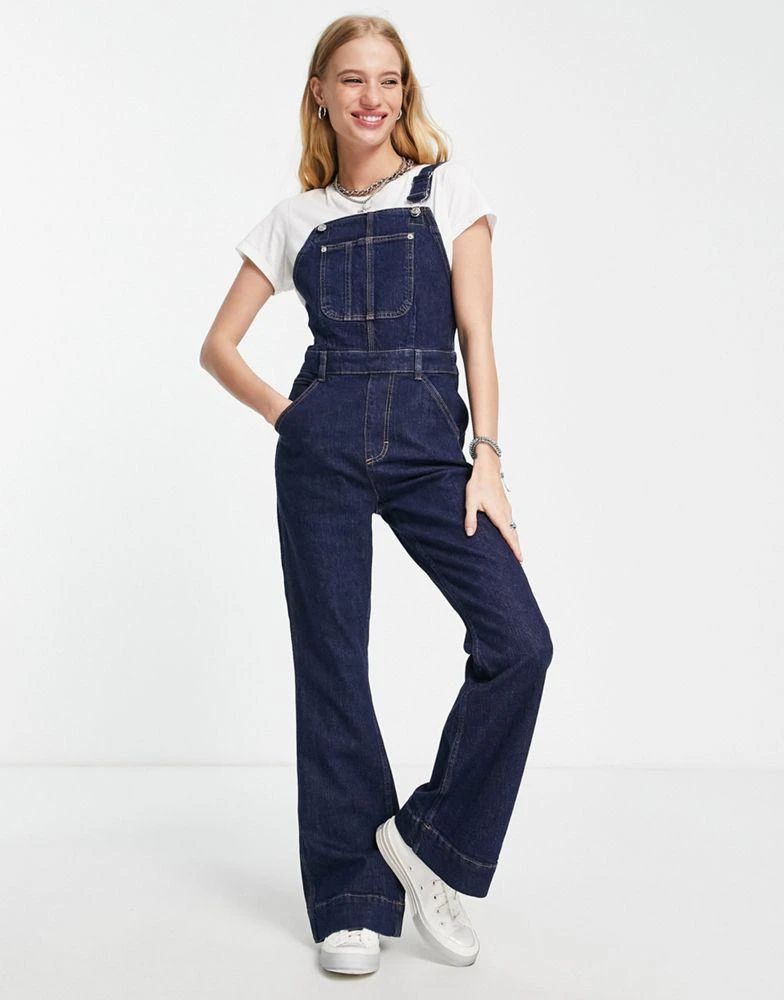商品Topshop|Topshop Joni flare denim jumpsuit in indigo,价格¥292,第1张图片