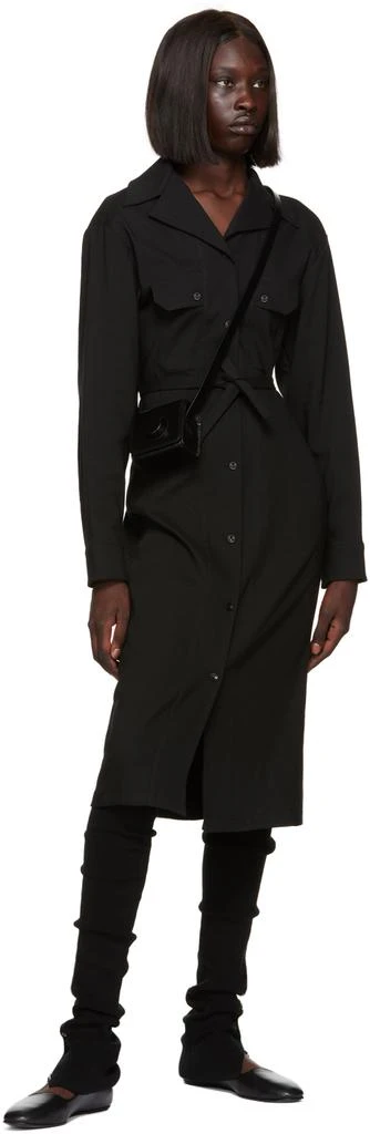 商品Lemaire|Black Convertible Collar Fitted Midi Dress,价格¥2394,第4张图片详细描述