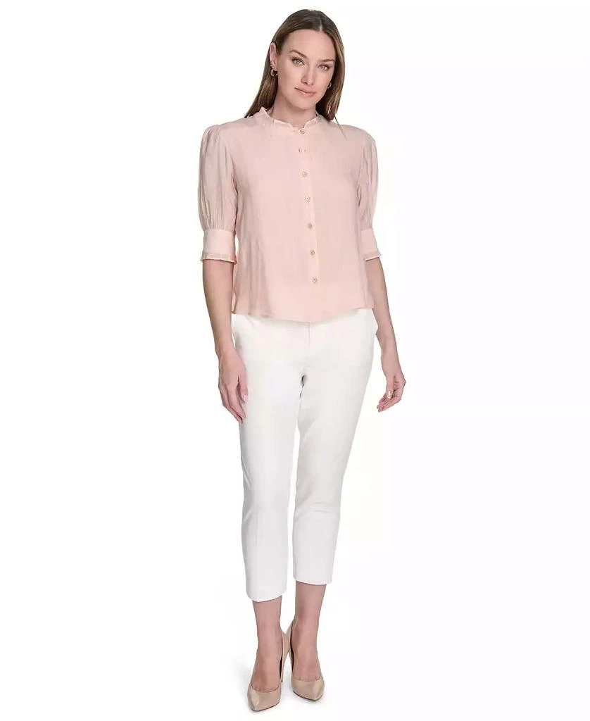 商品Tommy Hilfiger|Women's Lurex Stripe Button-Front Shirt,价格¥588,第4张图片详细描述