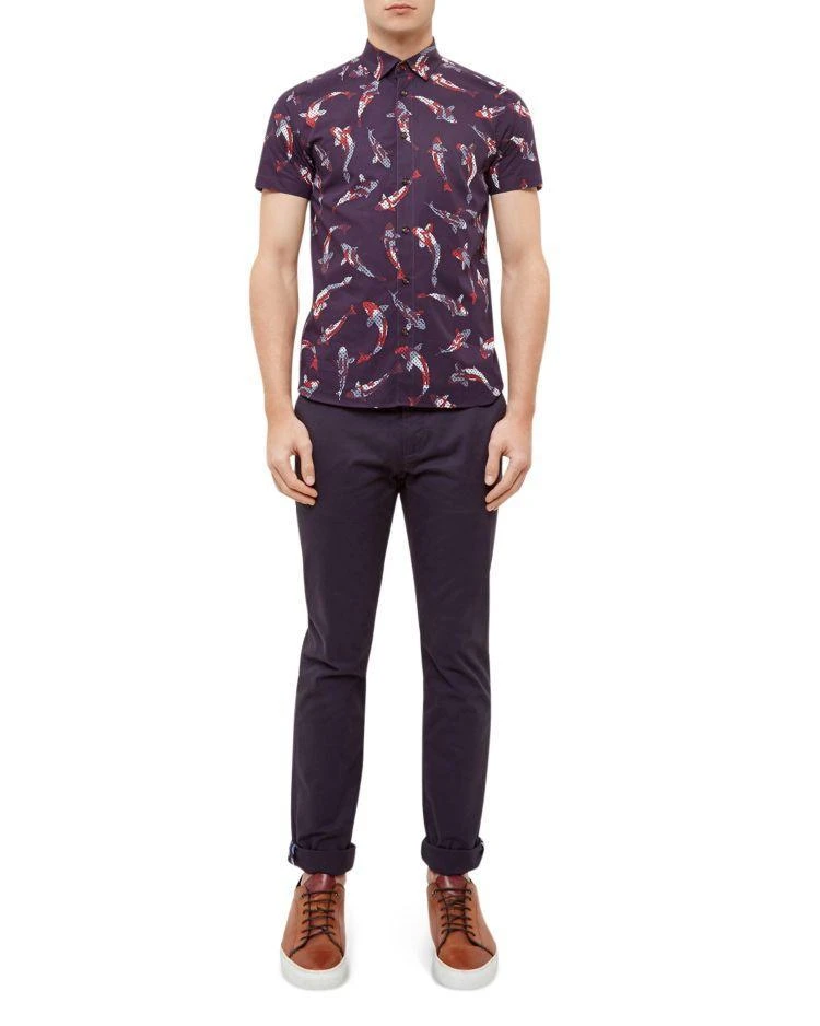 商品Ted Baker London|Ted Baker Bigpois Oversized Fish Print Regular Fit Button-Down Shirt,价格¥770,第3张图片详细描述