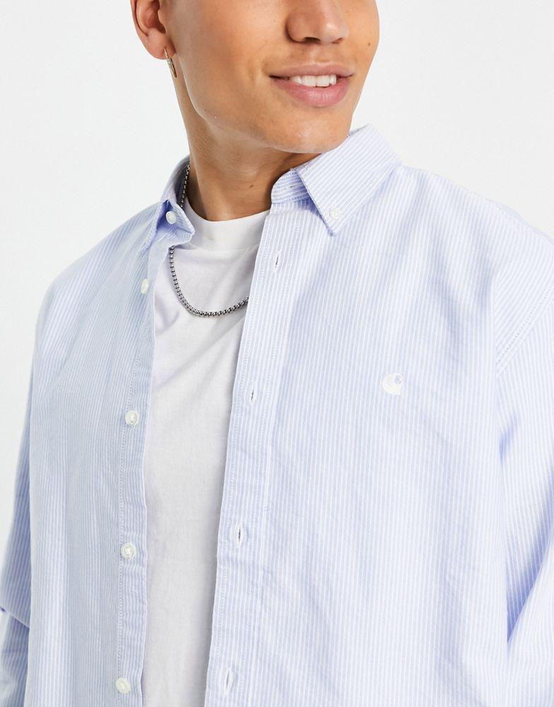 Carhartt WIP duffield stripe shirt in blue商品第2张图片规格展示