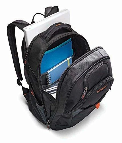 商品Samsonite|Samsonite Tectonic 2 Large Backpack, Black/Orange, 18 x 13.3 x 8.6,价格¥645,第4张图片详细描述