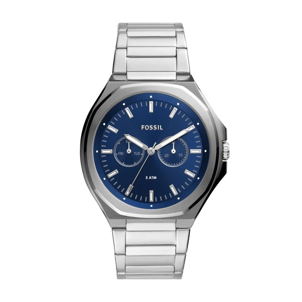 商品Fossil|Men's Evanston Multifunction, Stainless Steel Watch,价格¥442,第1张图片