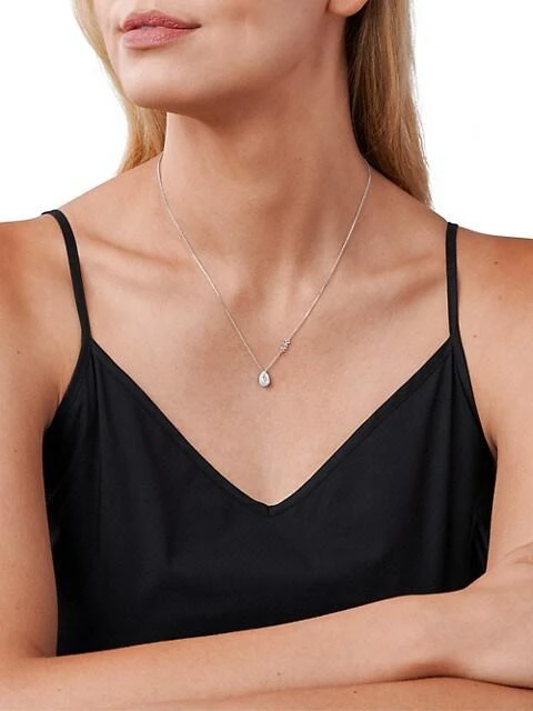 商品Michael Kors|Sterling Silver & Cubic Zirconia Teardrop Pendant Necklace,价格¥929,第3张图片详细描述