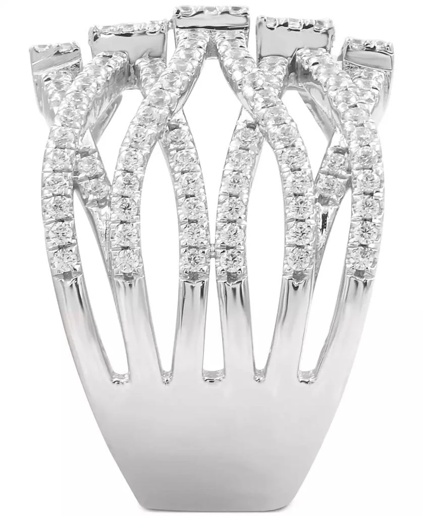 商品Macy's|Diamond Round & Baguette Crossover Wide Statement Ring (1-3/4 ct. t.w.) in 14k White Gold,价格¥20941,第3张图片详细描述