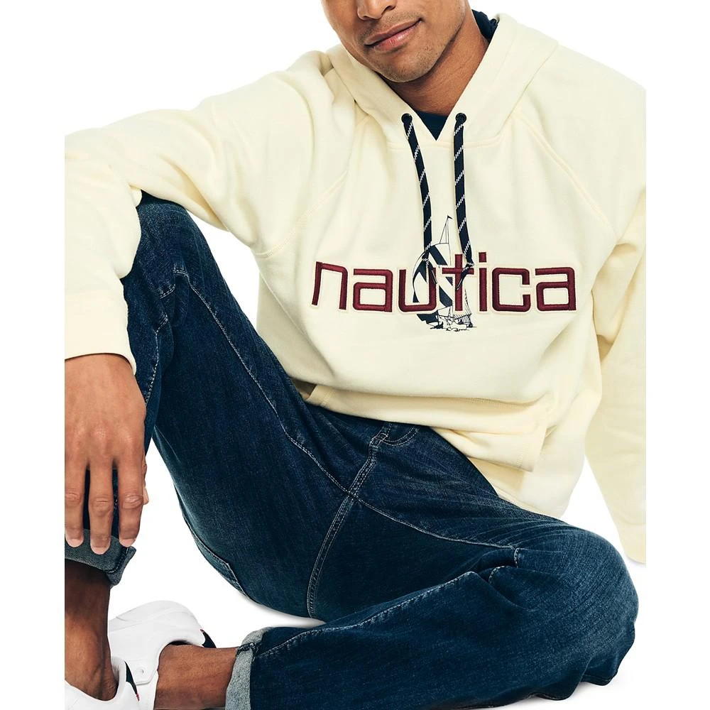 商品Nautica|Men's Sustainably Crafted Logo Fleece Pullover Hoodie,价格¥267,第4张图片详细描述