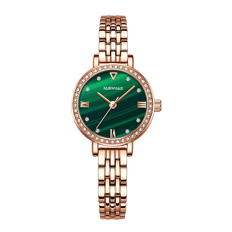 马克华菲新款名牌石英手表女 满天星镶钻气质小绿表时尚学生女表 商品