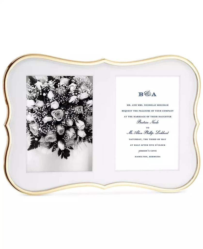 商品Kate Spade|new york Crown Point Collection Gold-Plated Double Invitation Frame,价格¥923,第1张图片
