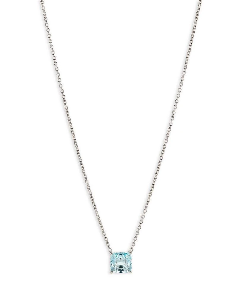 商品Nadri|Modern Love Blue Cubic Zirconia Square Pendant Necklace, 16"-18",价格¥392,第1张图片详细描述