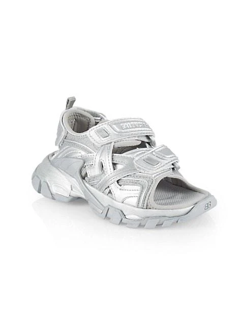 商品Balenciaga|Little Kid's &amp; Kid's Metallic Track Double Touch-Strap Sandals,价格¥1288,第1张图片
