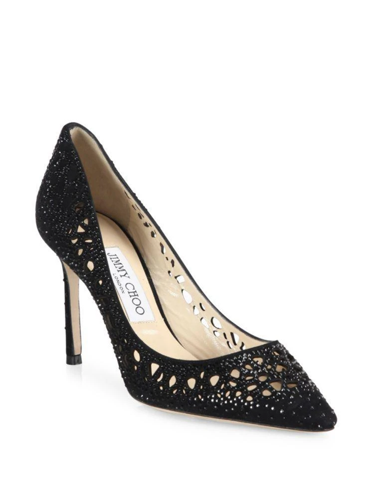 商品Jimmy Choo|Romy Momento 85 Lasercut 麂皮尖头高跟鞋,价格¥4927,第1张图片