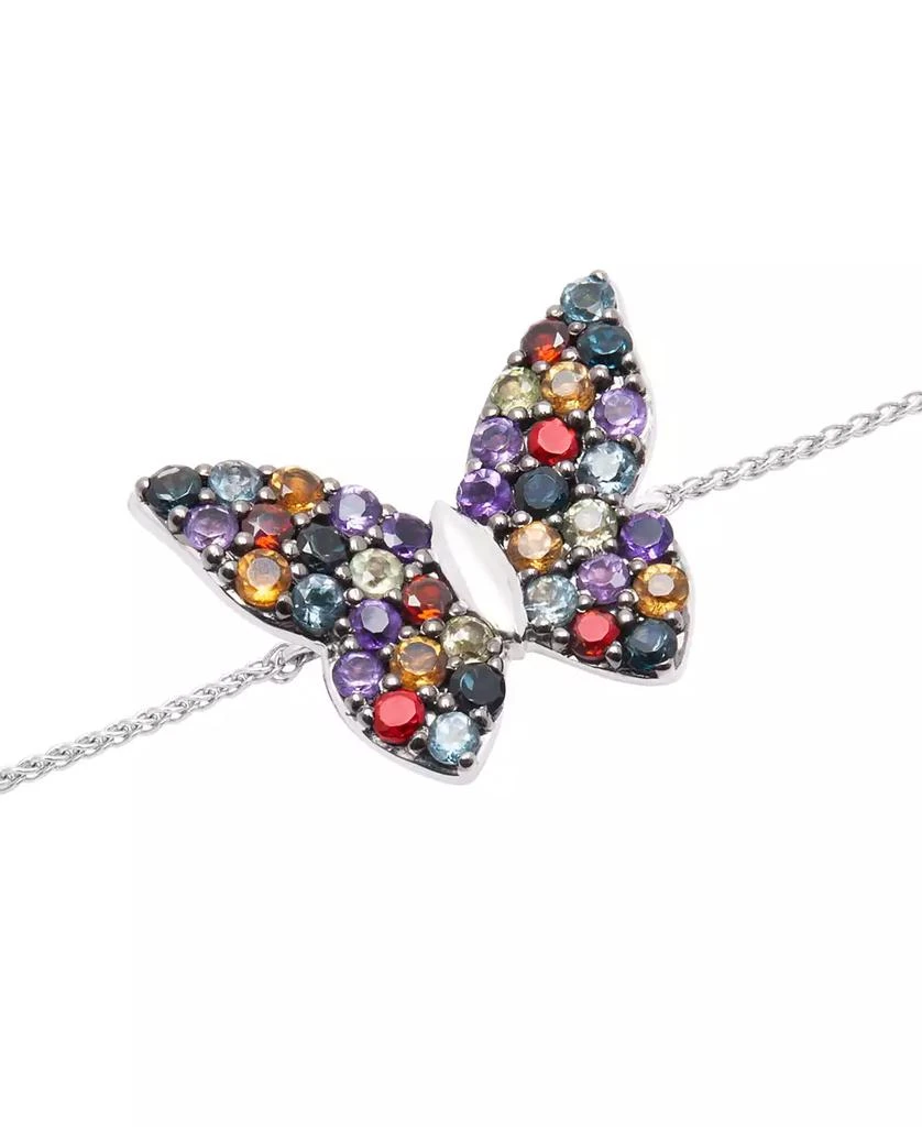 商品Macy's|Multi-Gemstone Butterfly Bolo Bracelet (7/8 ct. t.w.) in Sterling Silver,价格¥596,第1张图片