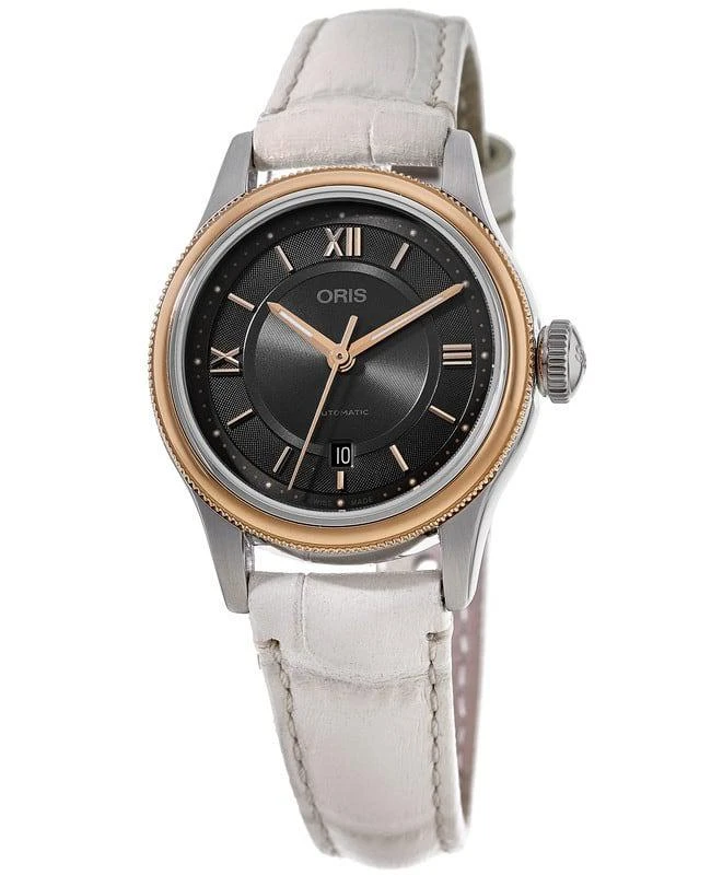 商品Oris|Oris Classic Date Grey Dial Rose Gold Plated Case Leather Strap Women&apos;s Watch 01 561 7718 4373-07 5 14 31,价格¥3373,第1张图片