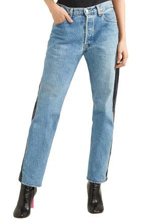 商品Vetements|Leather-paneled high-rise straight-leg jeans,价格¥6870,第2张图片详细描述