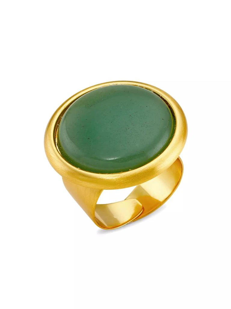 商品NEST Jewelry|22K Gold-Plated & Jade Aventurine Adjustable Ring,价格¥937,第1张图片