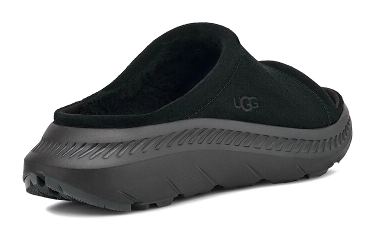 商品[国内直发] UGG|羊毛 橡胶底一字拖鞋 男款 黑色,价格¥368,第5张图片详细描述