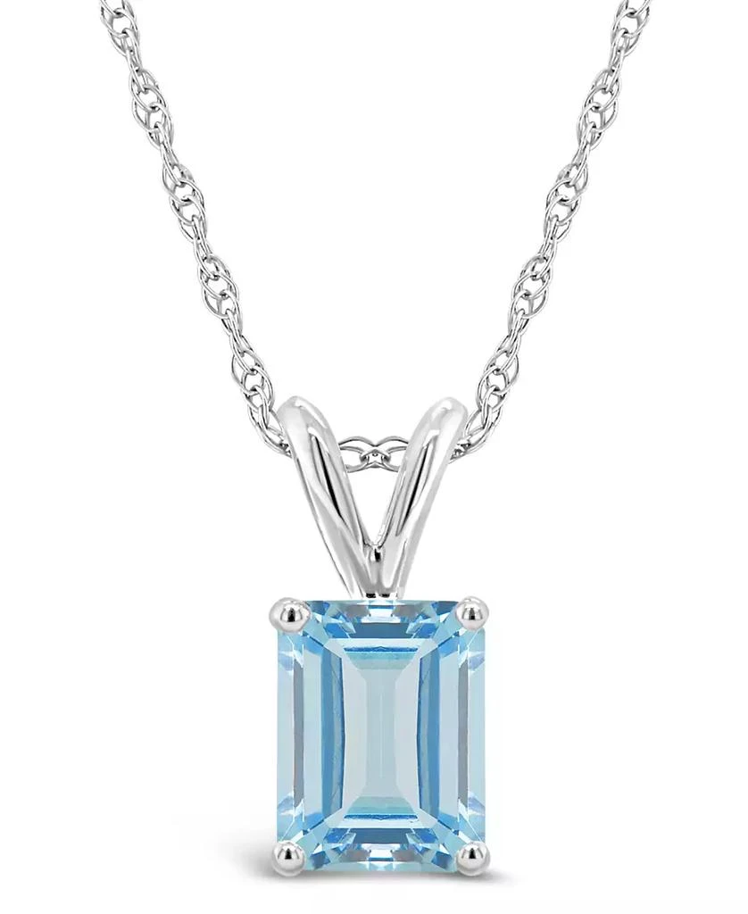 商品Macy's|Aquamarine Pendant Necklace (1-3/8 ct.t.w) in 14K White Gold,价格¥5358,第1张图片