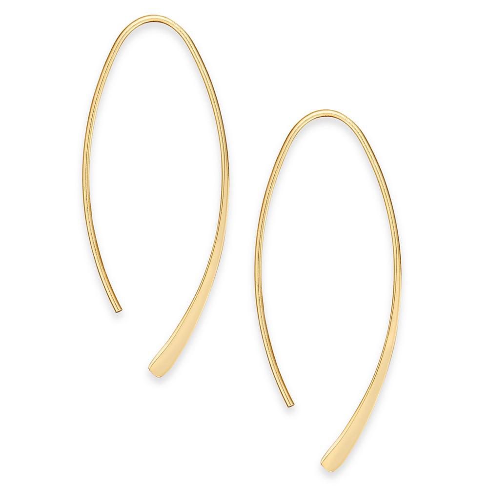 Medium Silver Plated Polished Wire Threader Earrings商品第1张图片规格展示