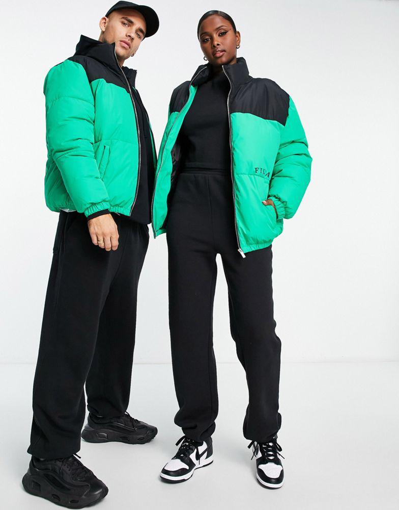 商品Fila|Fila colour blocked puffer with logo in green,价格¥830,第4张图片详细描述