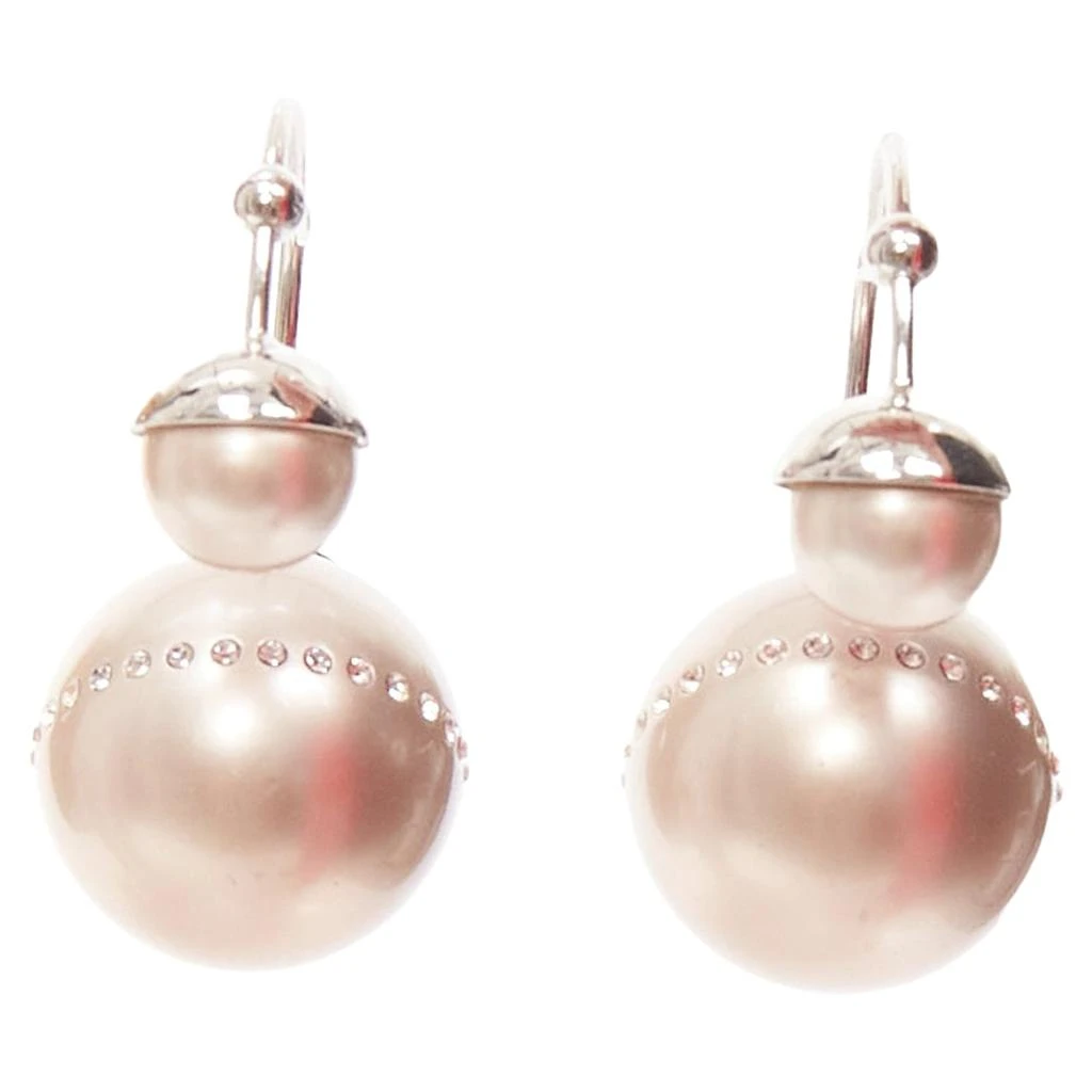 商品[二手商品] Dior|Tribales Pealescent Faux Pearls Crystal Orbital Pin Earrings,价格¥4574,第1张图片