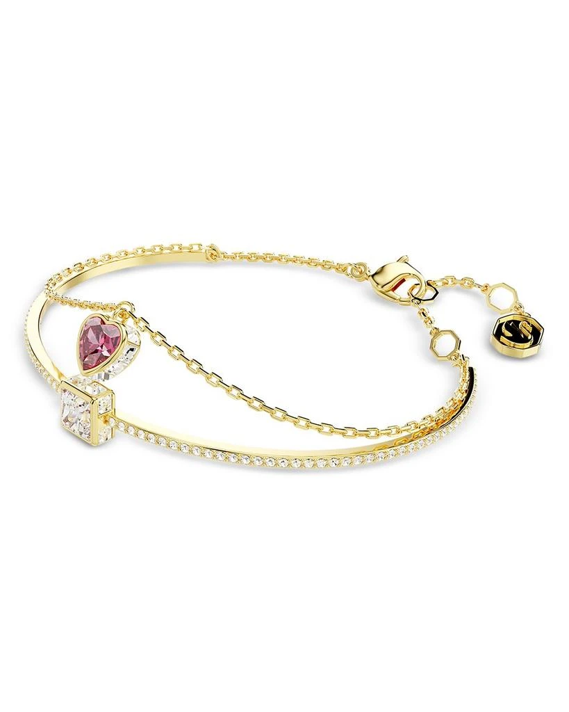 Chroma Crystal Square & Heart Charm Layered Bangle Bracelet 商品